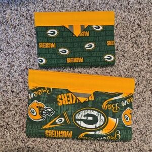 Green and Gold Kids Neck Gaiter Set - Team Logo Print
